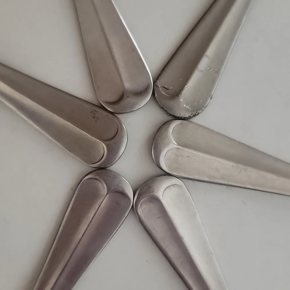 Stainless Steel Dessert Fork Set Leonard Korea 6 Pieces Vintage Silver